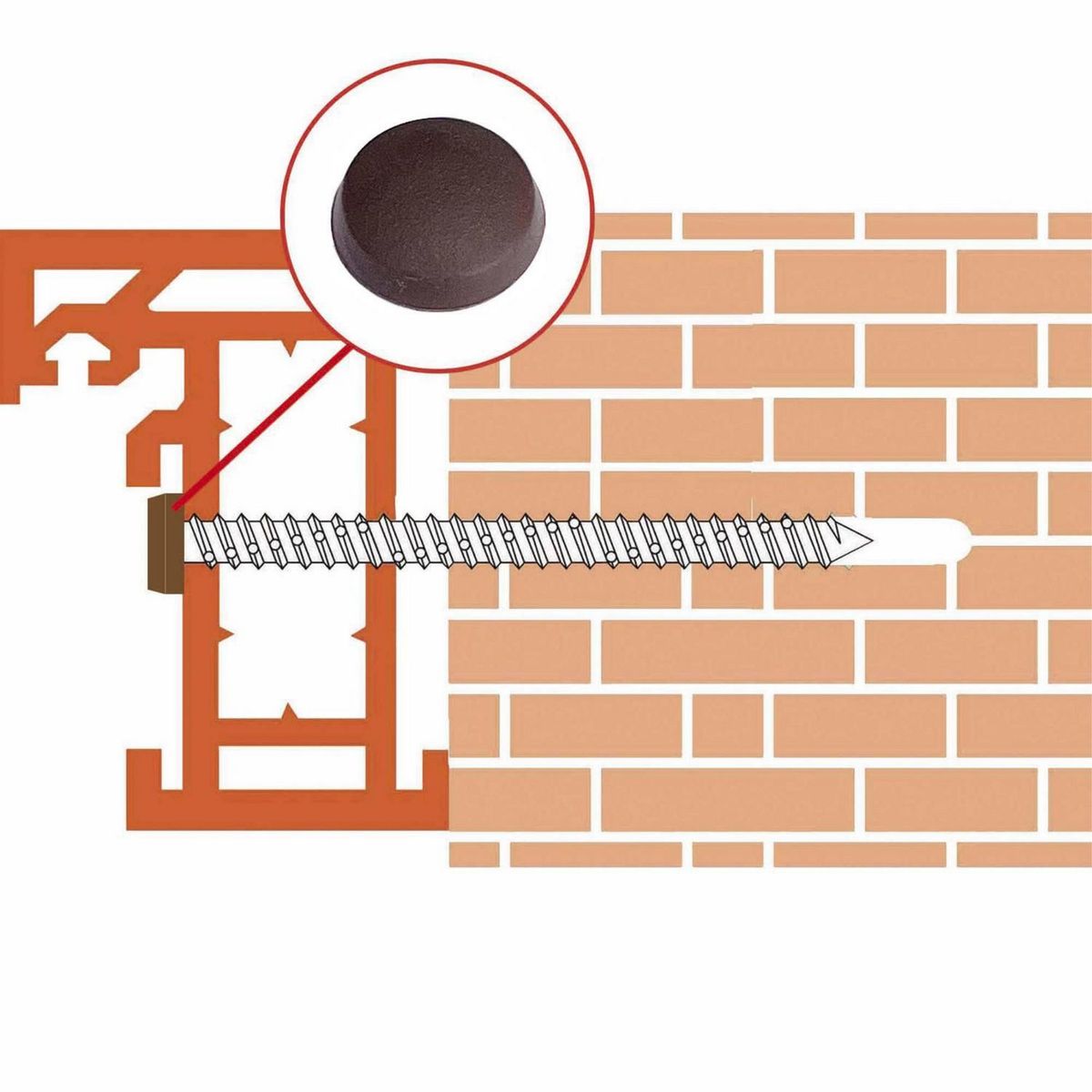 MAMUT - Tapón para Tornillo Hexagonal PVC Cafex14.5 mm. 5 unid.