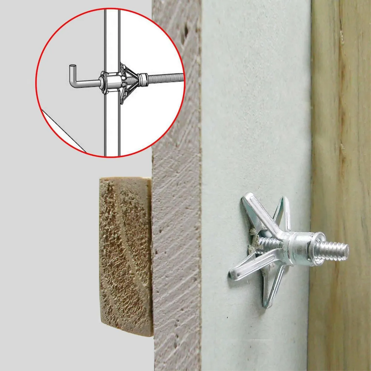 MAMUT - Anclaje Pared Hueca con Gancho Tipo L M5x45 mm. 2 unid.