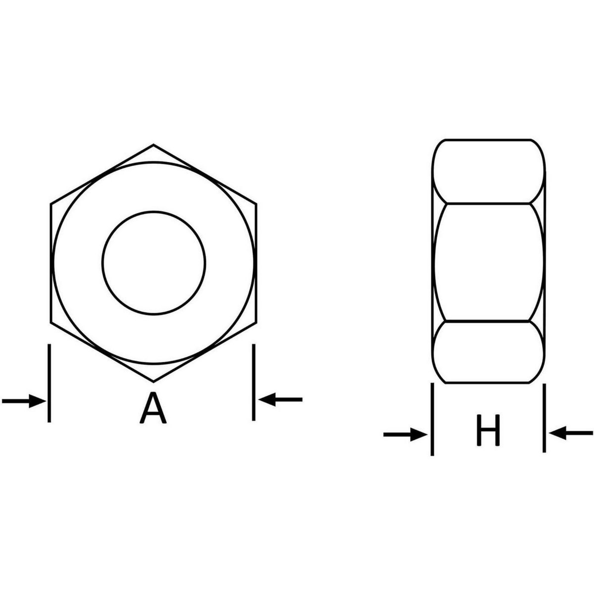 MAMUT - Tuerca Cocina Hexagonal Métrica M6-1.0 4 unid.