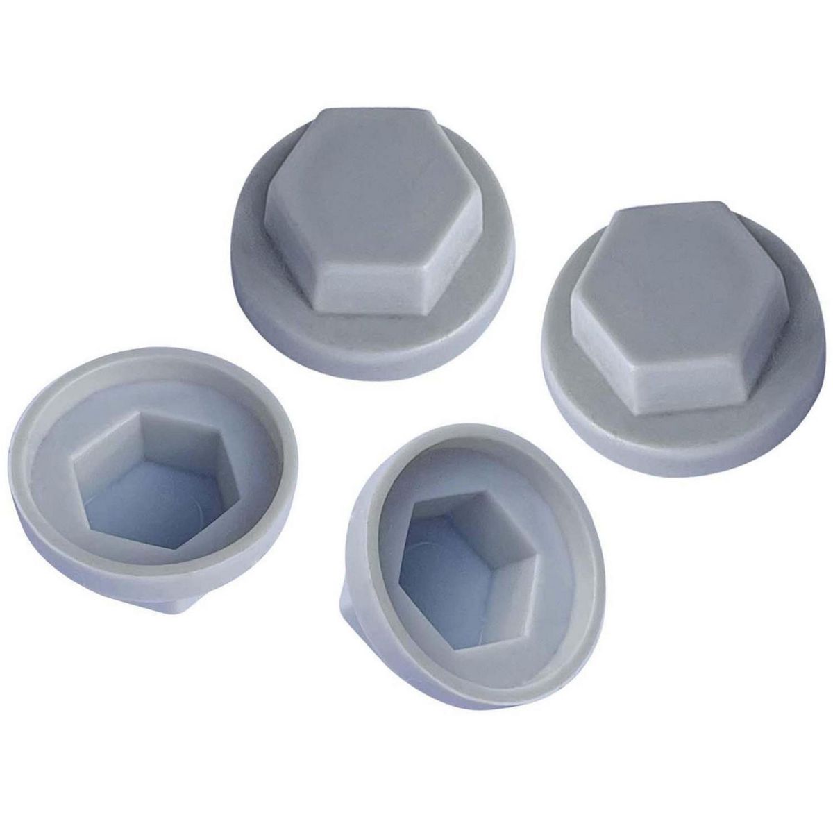 MAMUT - Gorro para Tornillo Hexagonal de HDPE 3/8 Gris 4 unid.