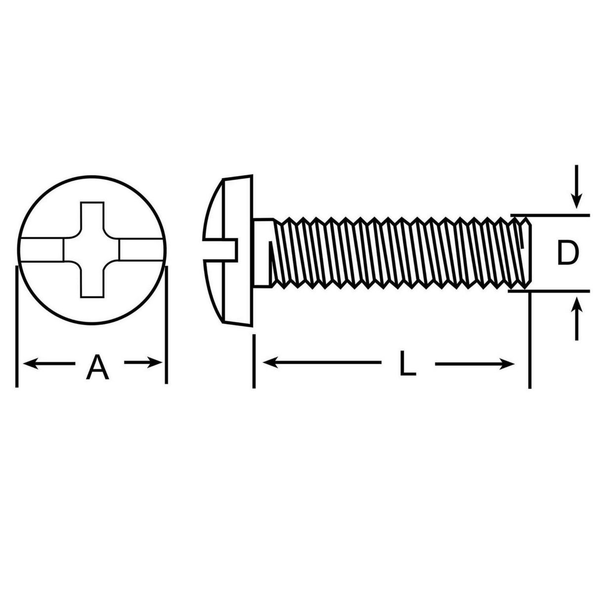 MAMUT - Perno Cabeza Pan M4-07x50 4 unid