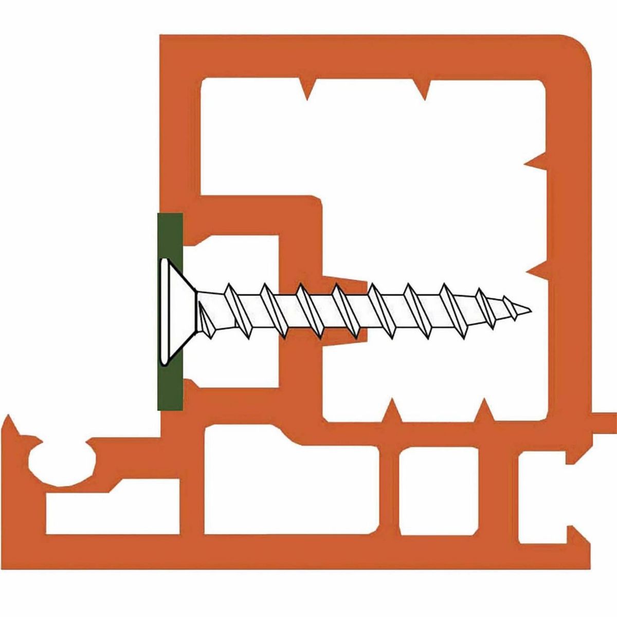 MAMUT - Tornillo Cabeza Plana Punta Fina Hilo 8 4.2x25 5 unid.