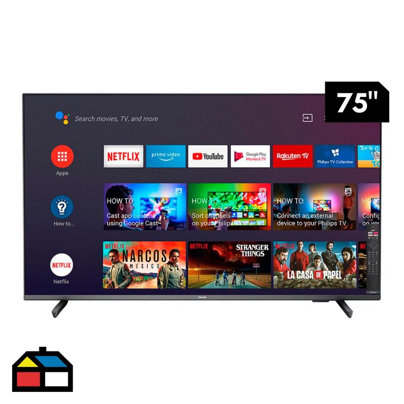 PHILIPS - Televisor Philips Smart UHD 75" 75PUD7906