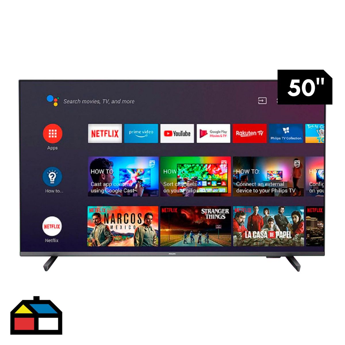PHILIPS - Televisor Philips UHD 4K Ambilight Android 50" 50PUD7906