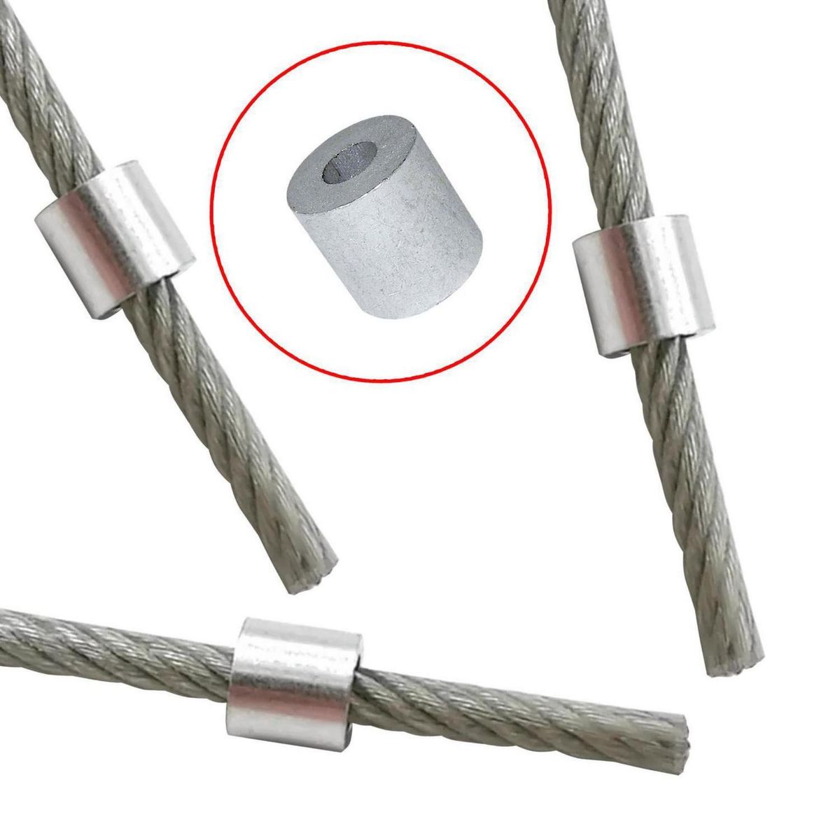 MAMUT - Tope de Aluminio para Cable 3/32 4 unid.