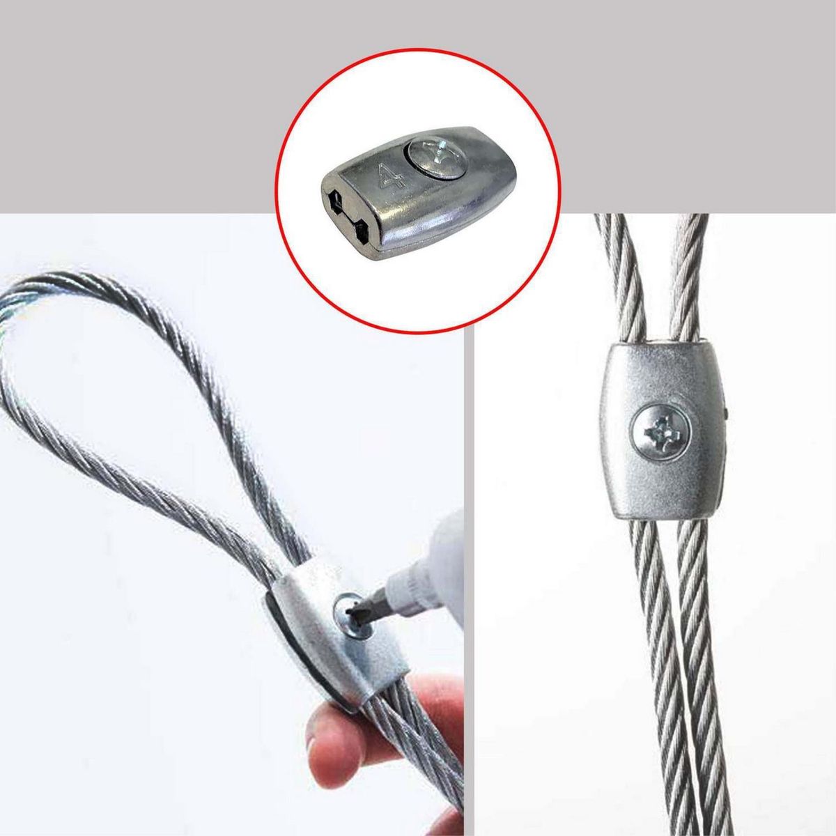 MAMUT - Abrazadera Oval para Unión de Cable 6 mm. 2 unid.