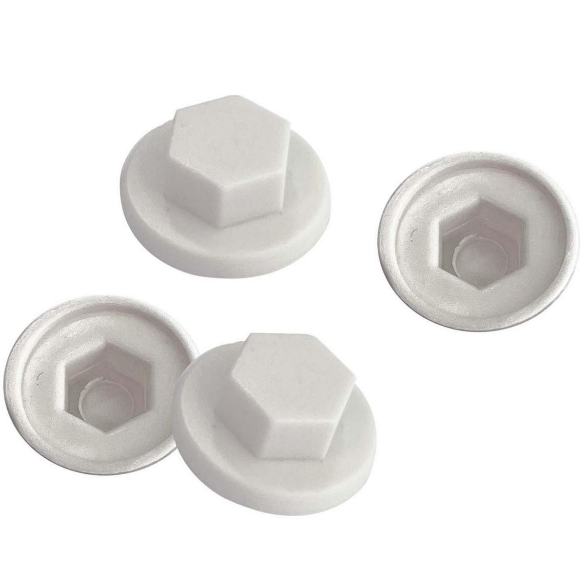 MAMUT - Gorro para Tornillo Hexagonal de HDPE 3/8 Blanco 4 unid.