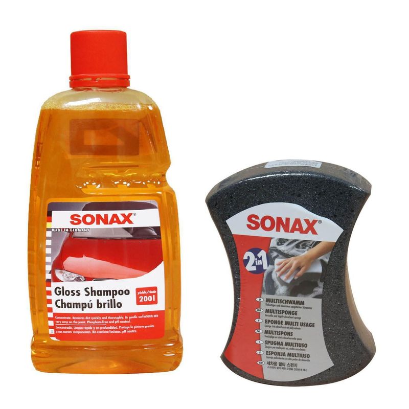 SONAX - Kit Shampoo y Esponja Sonax