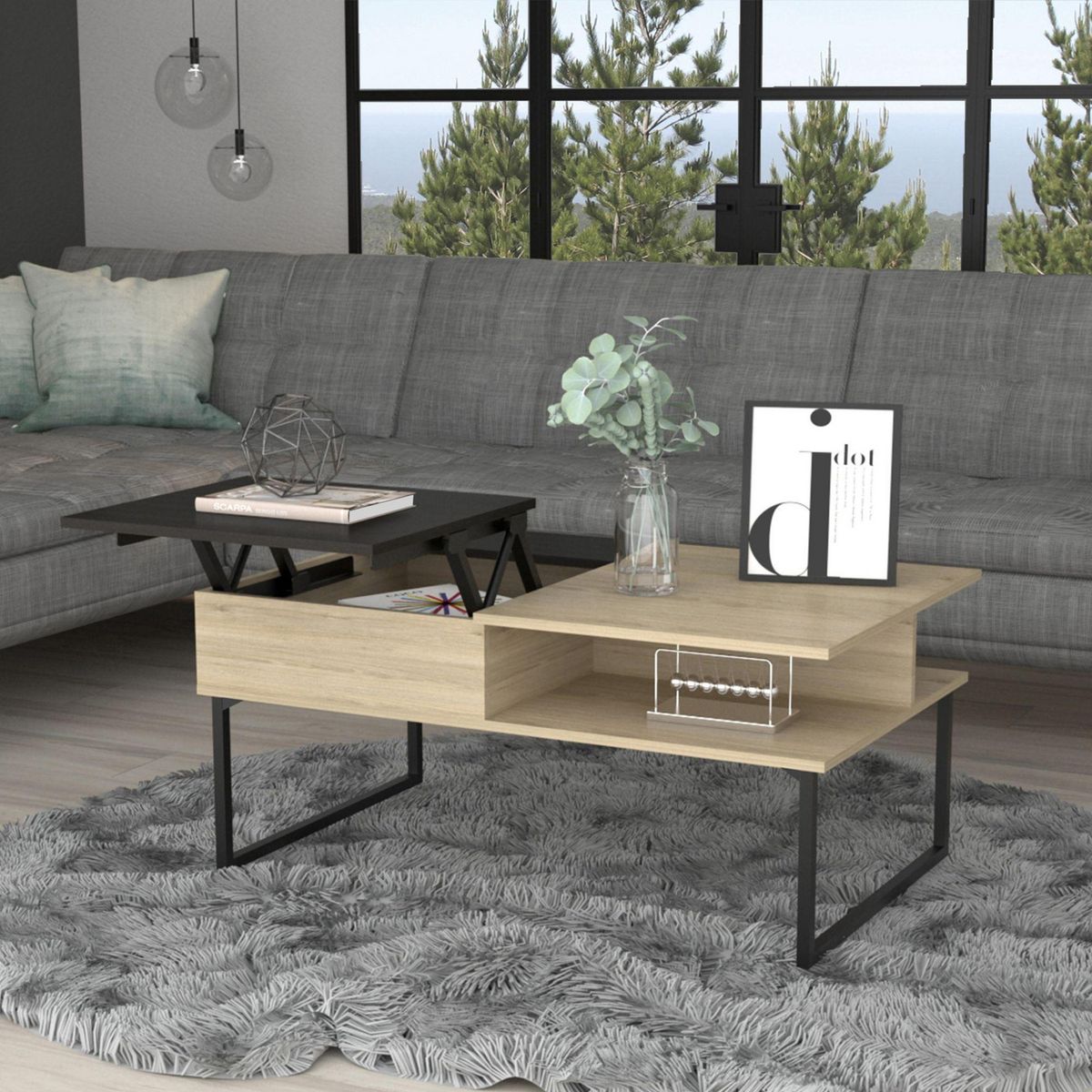 TUHOME - Mesa de Centro con Almacenamiento 5G-3