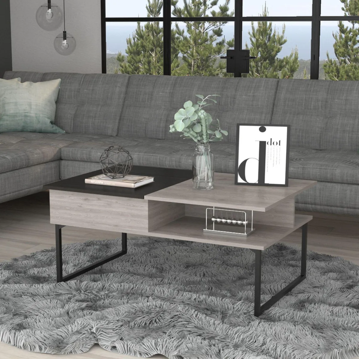 TUHOME - Mesa de Centro con Almacenamiento 5G-3