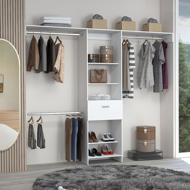 TUHOME - Ropero Blanco 1 Cajón Manchester