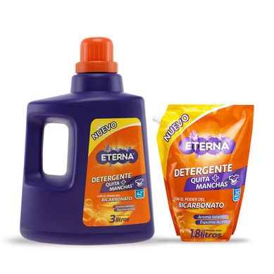 Detergente L�quido Bicarbonato Eterna 3L + 1.8L