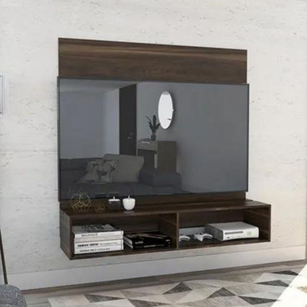 TUHOME - Panel de TV 60" Vassel Habano 134.6x134.6x137.7 cm