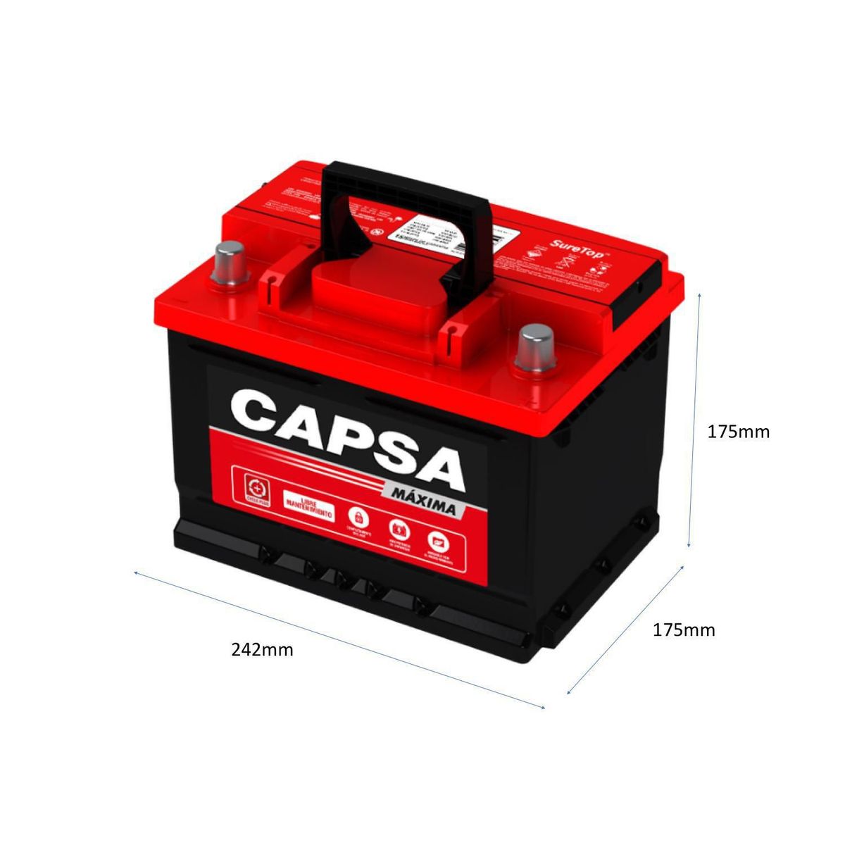 CAPSA - Batería Capsa 42Imx 930 | 550 Cca (-18°C) | 13 Placas | Borne Grueso