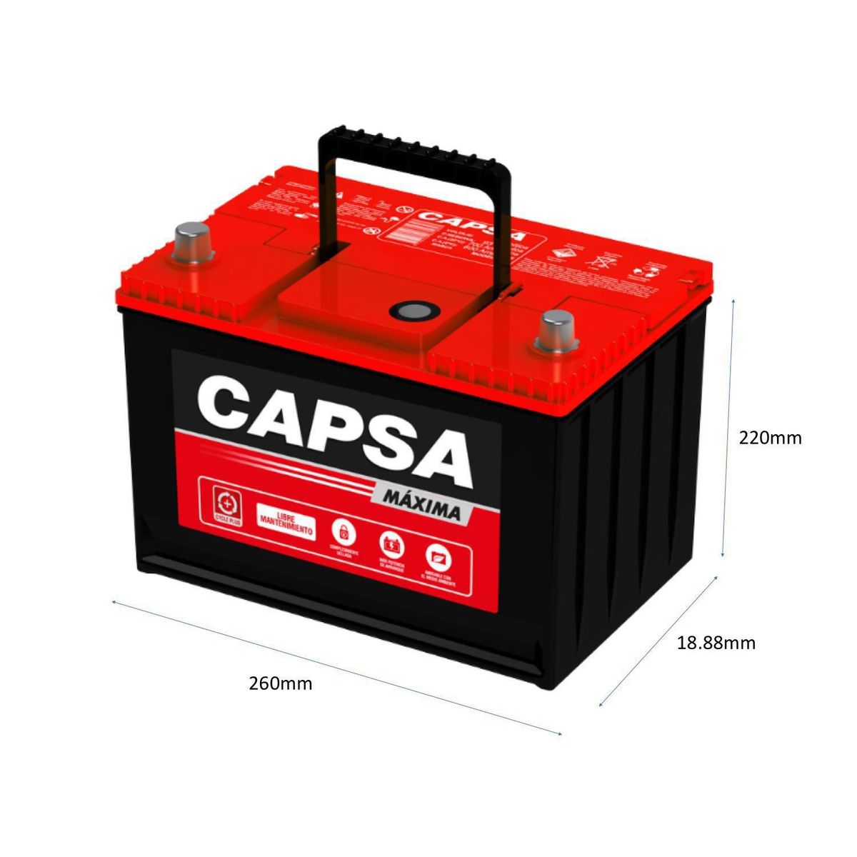 CAPSA - Batería Capsa 24Rmx 1100 | 690 Cca (-18°C) | 13 Placas | Borne Grueso