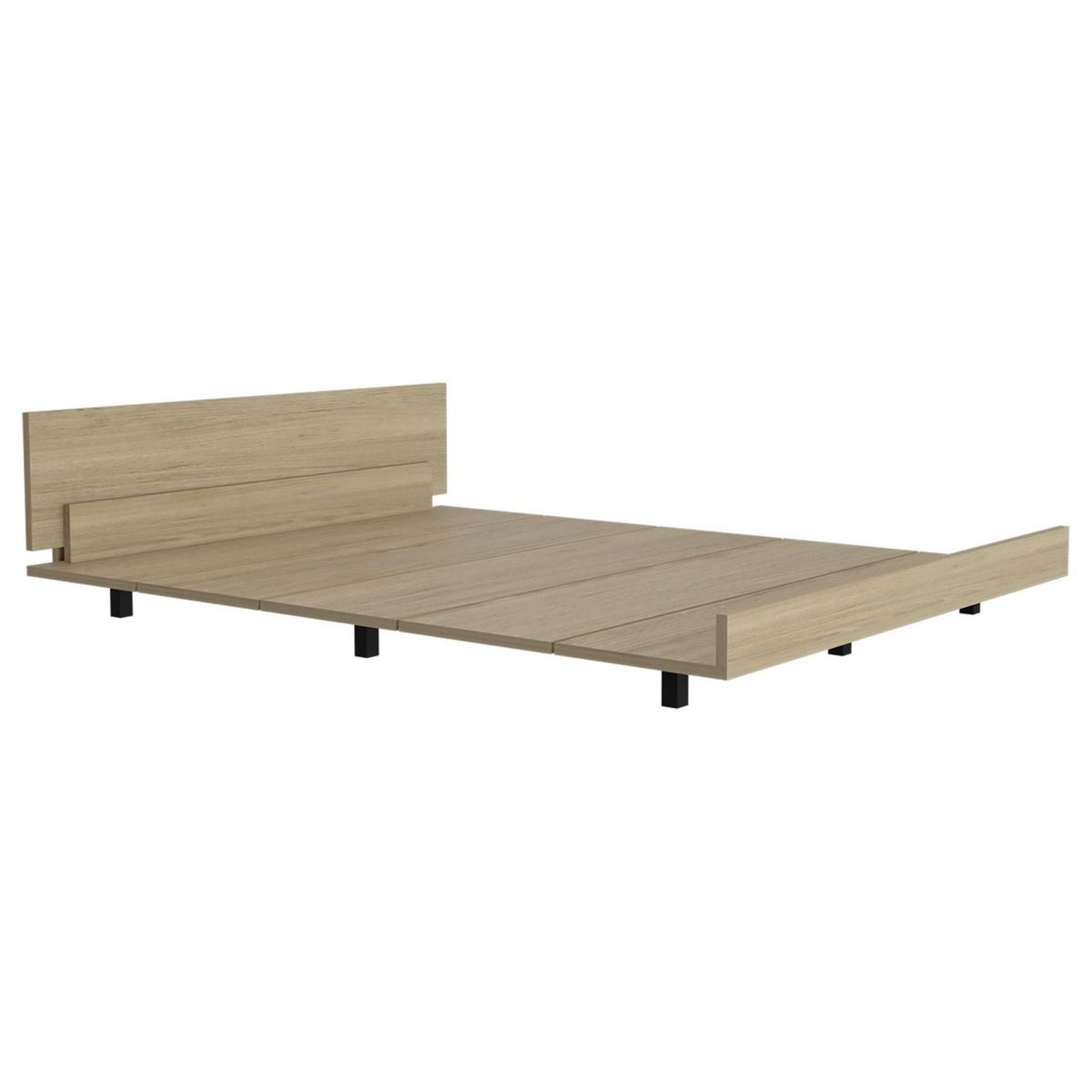 TUHOME - Cama Kaia 2 Plazas Rovere/Blanco Marquez