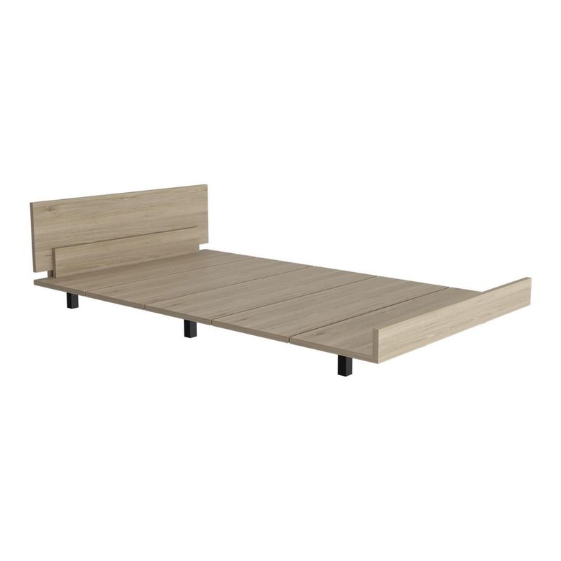 TUHOME - Cama 1.5 Plazas Kaia Single Rovere/Blanco Marquez