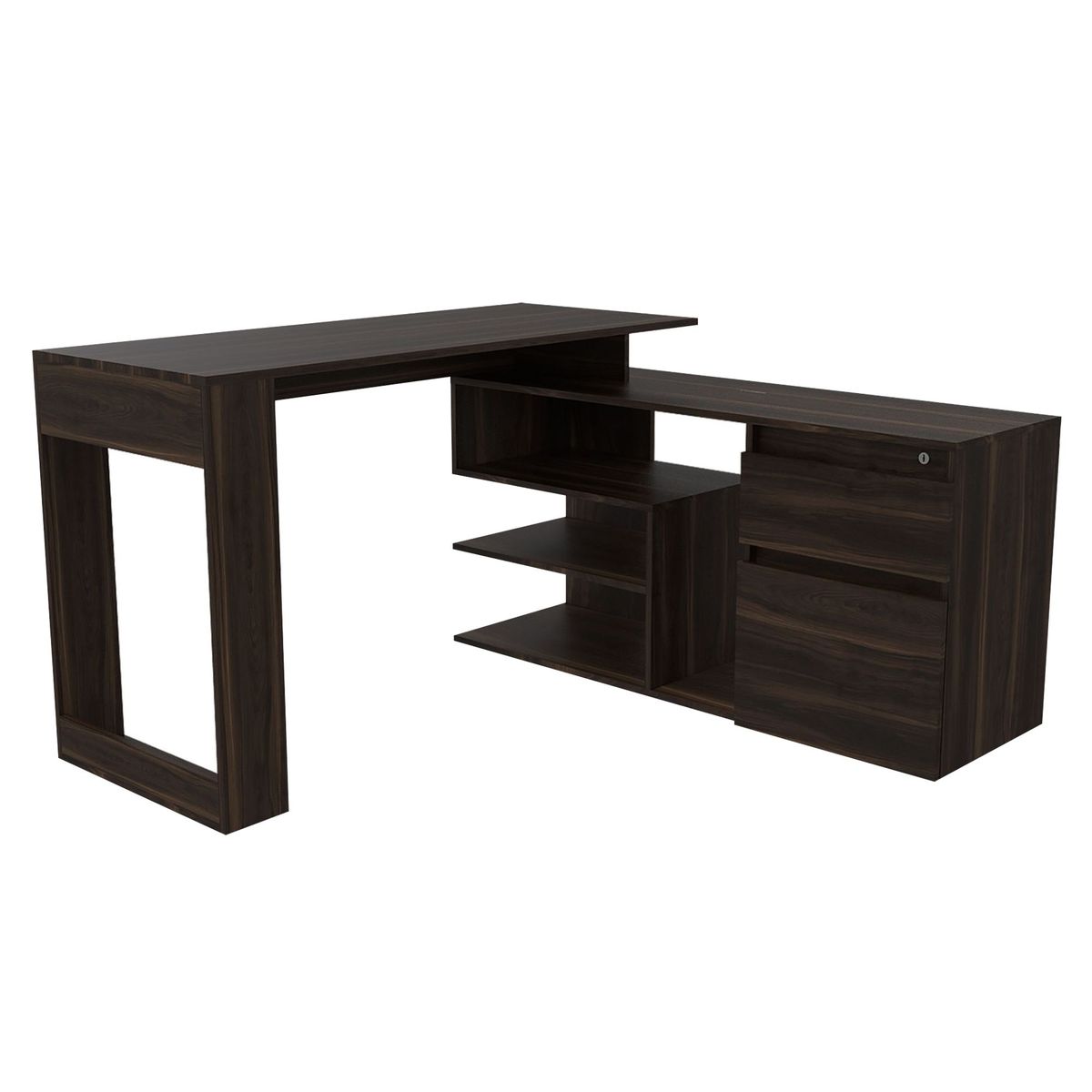 TUHOME - Escritorio en L Habano Melamina Alteza