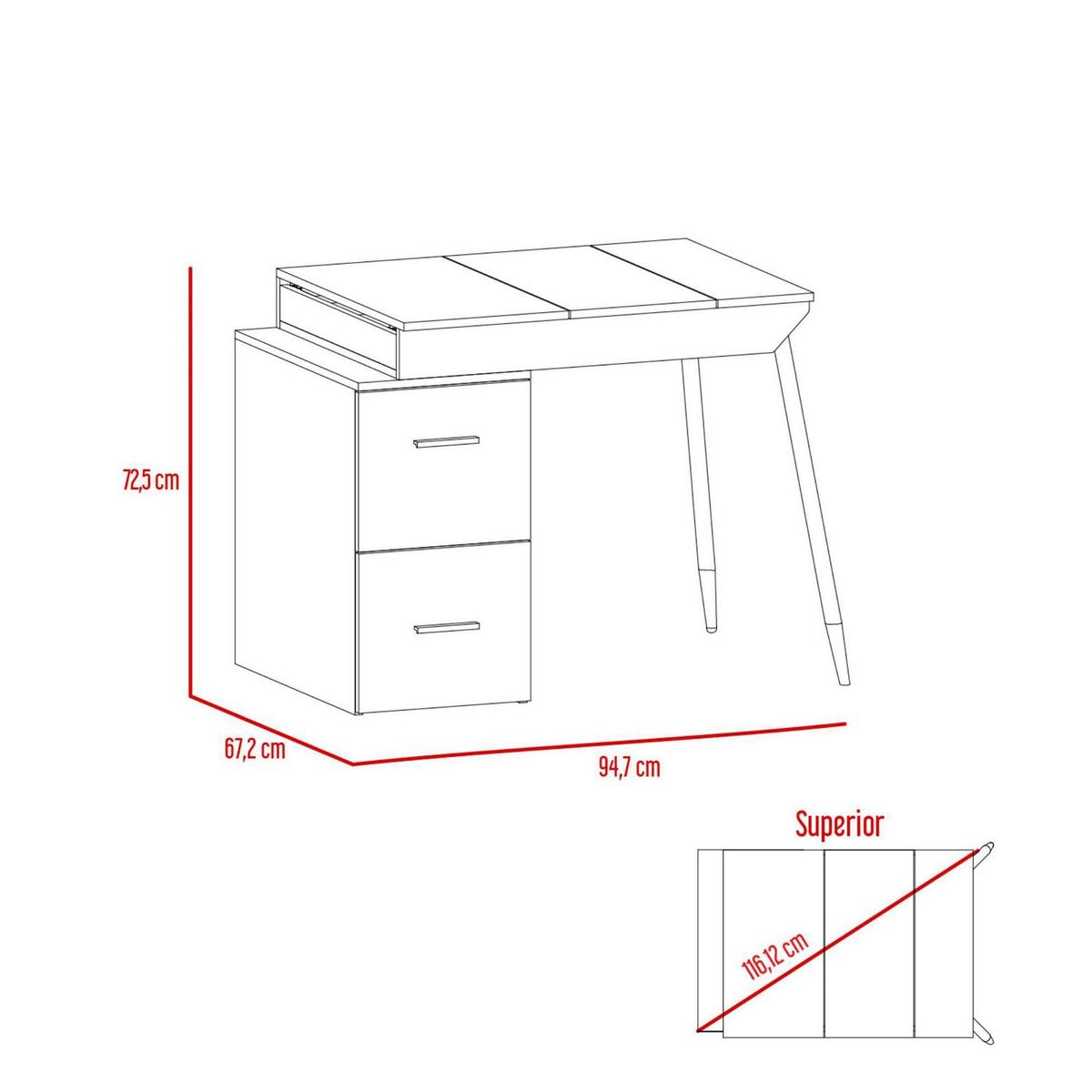 TUHOME - Escritorio Office Conect 90 Wengue