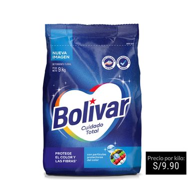 Detergente en Polvo Bolivar Cuidado Total 9Kg