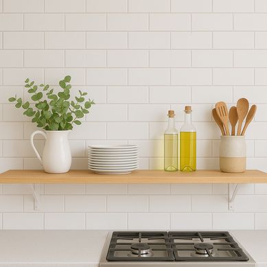 Repisa de Melamina 120x25cm Haya