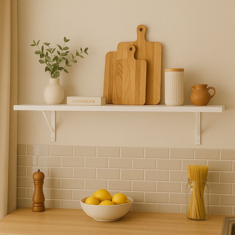 LUCANAS FURNITURE - Repisa de Melamina 120x25cm Blanco