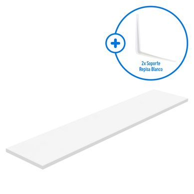 Repisa 0.20 X 0.90  Blanco + 02 Soportes Repisa 25X30 Blanco