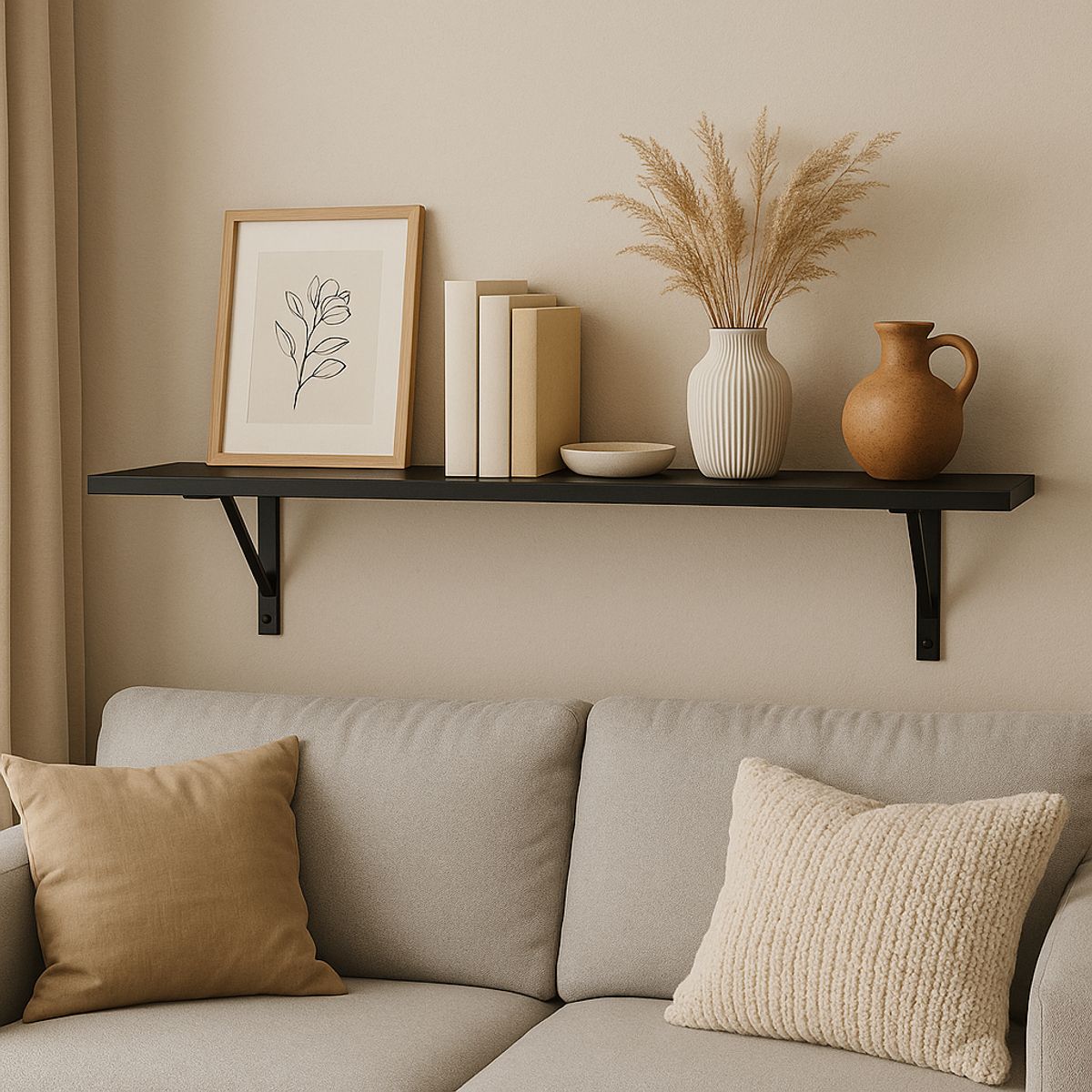 LUCANAS FURNITURE - Repisa de Melamina 90x25cm Negro