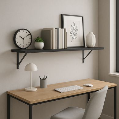 Repisa de Melamina 120x25cm Negro