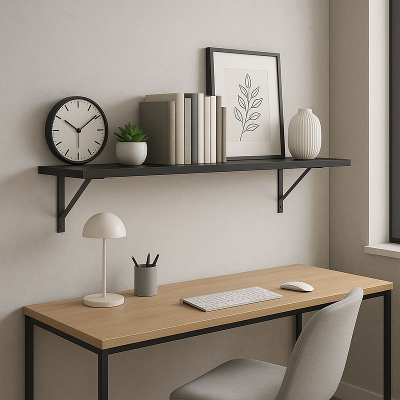 LUCANAS FURNITURE - Repisa de Melamina 120x25cm Negro