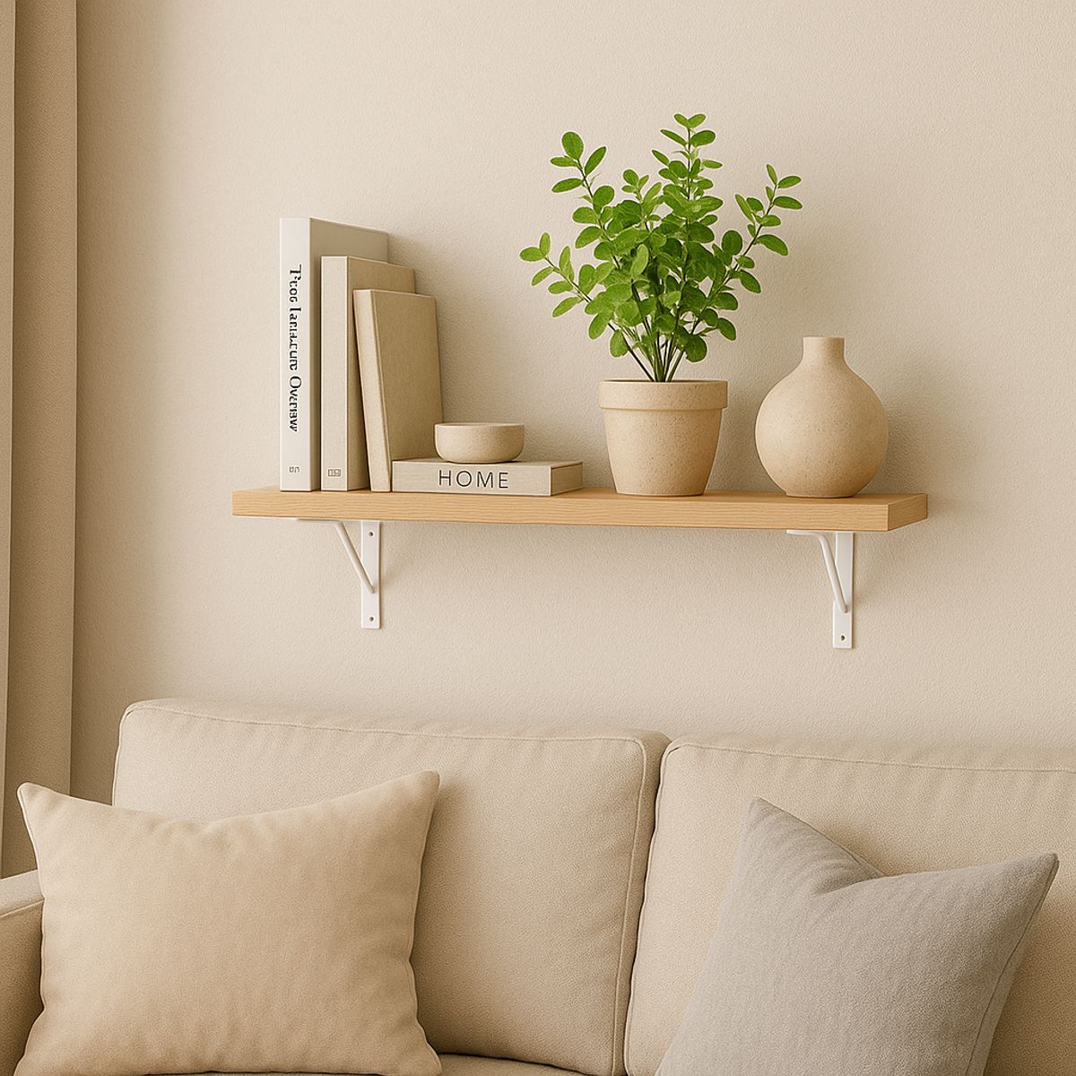 LUCANAS FURNITURE - Repisa de Melamina 60x20cm Haya