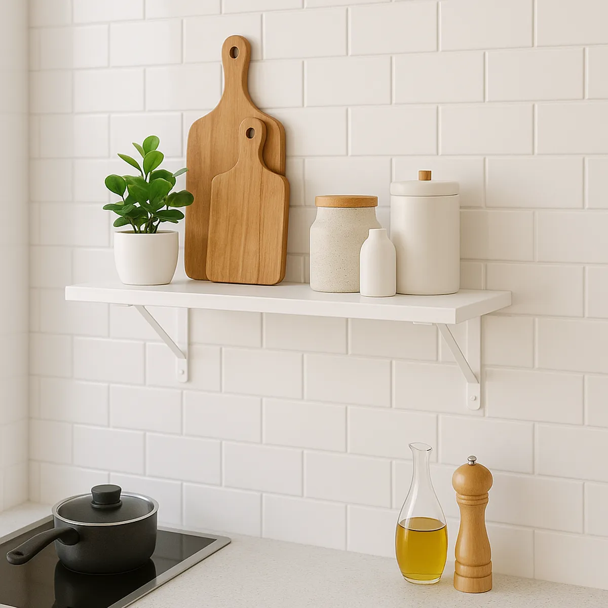 LUCANAS FURNITURE - Repisa de Melamina 60x25cm Blanco