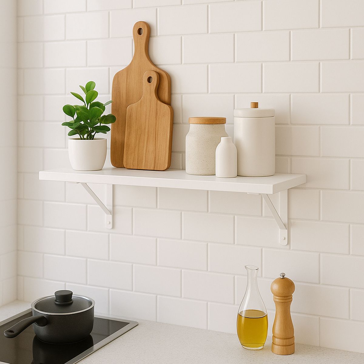 LUCANAS FURNITURE - Repisa de Melamina 60x20cm Blanco