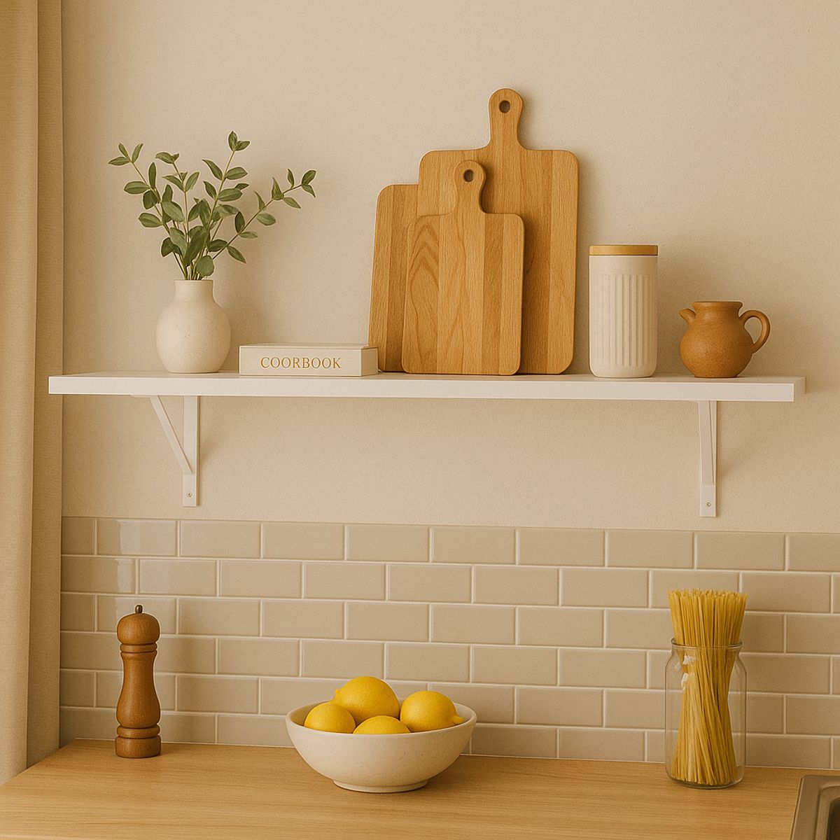 LUCANAS FURNITURE - Repisa de Melamina 120x30cm Blanco