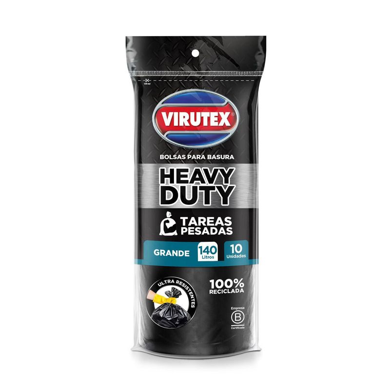 VIRUTEX - Bolsa para Basura Reforzada 140L x10 unidades
