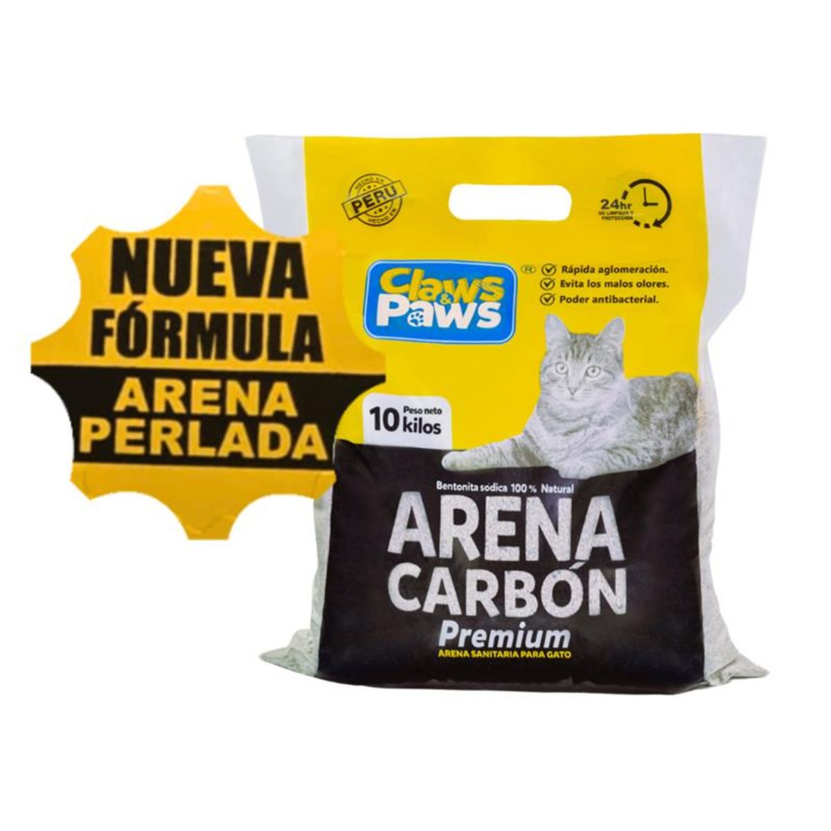 CLAWS & PAWS - Arena Natural Carbón Gato 10kg