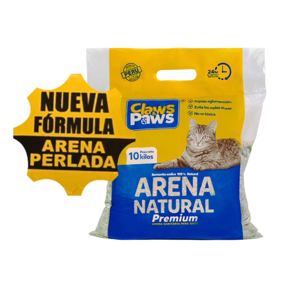 CLAWS & PAWS - Arena Natural Premium para Gato 10Kg