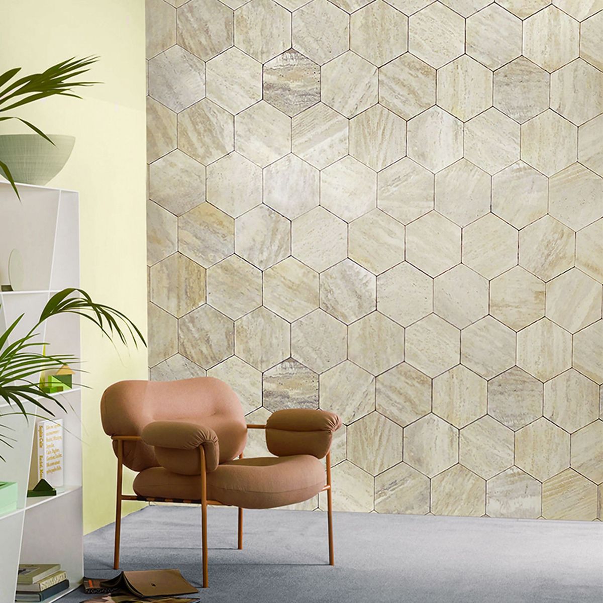  - Travertino Hexagonal Wash Rústico Beige 19x19cm 0.93m2