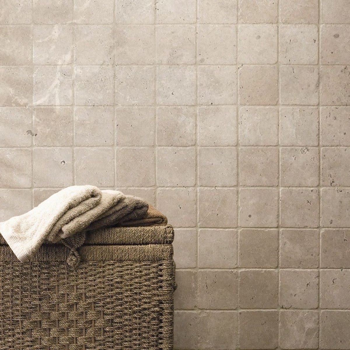  - Travertino Tomboleado Rústico Beige 10x10cm 0.99m2