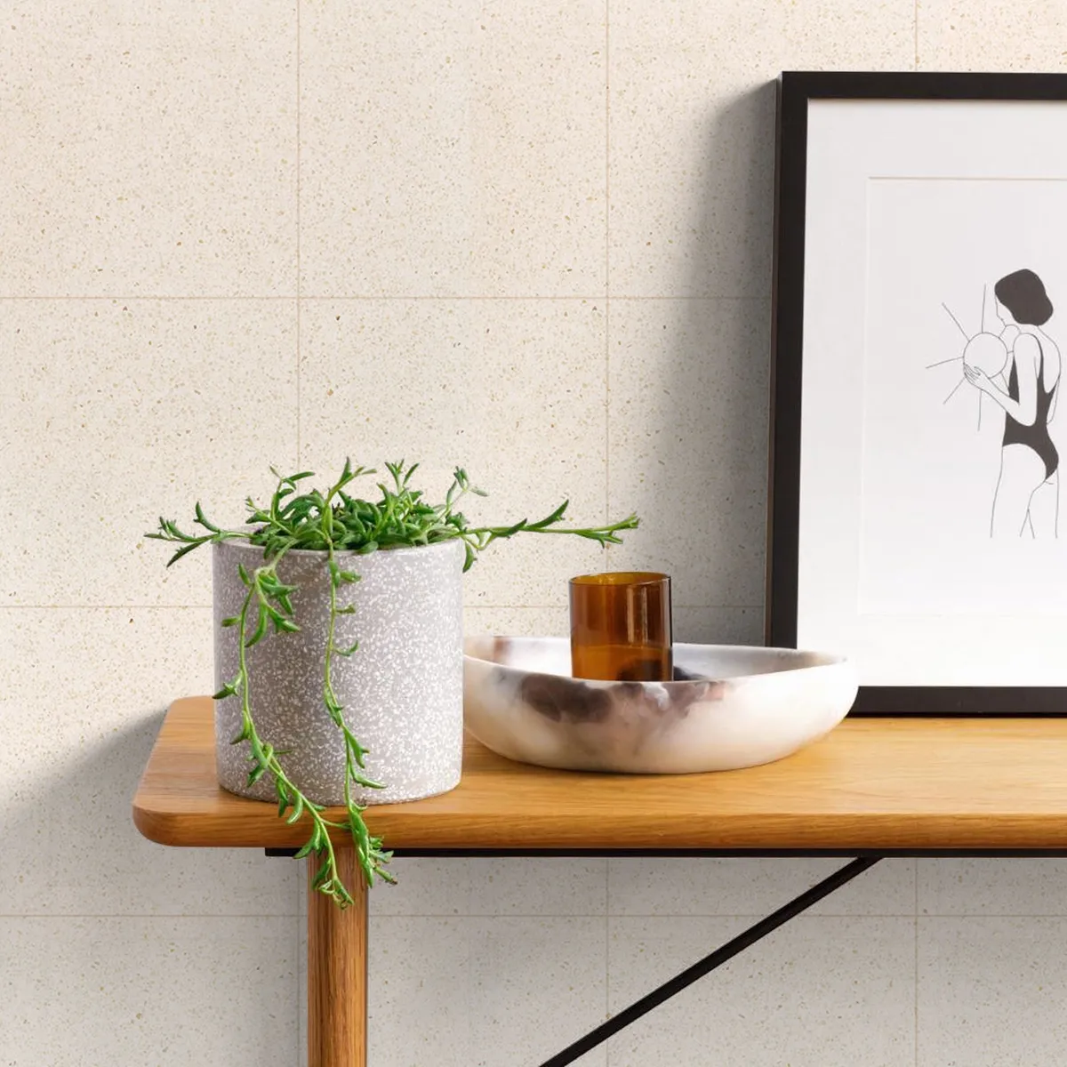  - Baldosa Terrazo Crema Lima Lisos 30x30cm