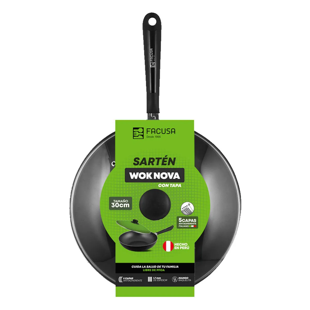 FACUSA - Wok con tapa Nova 30cm