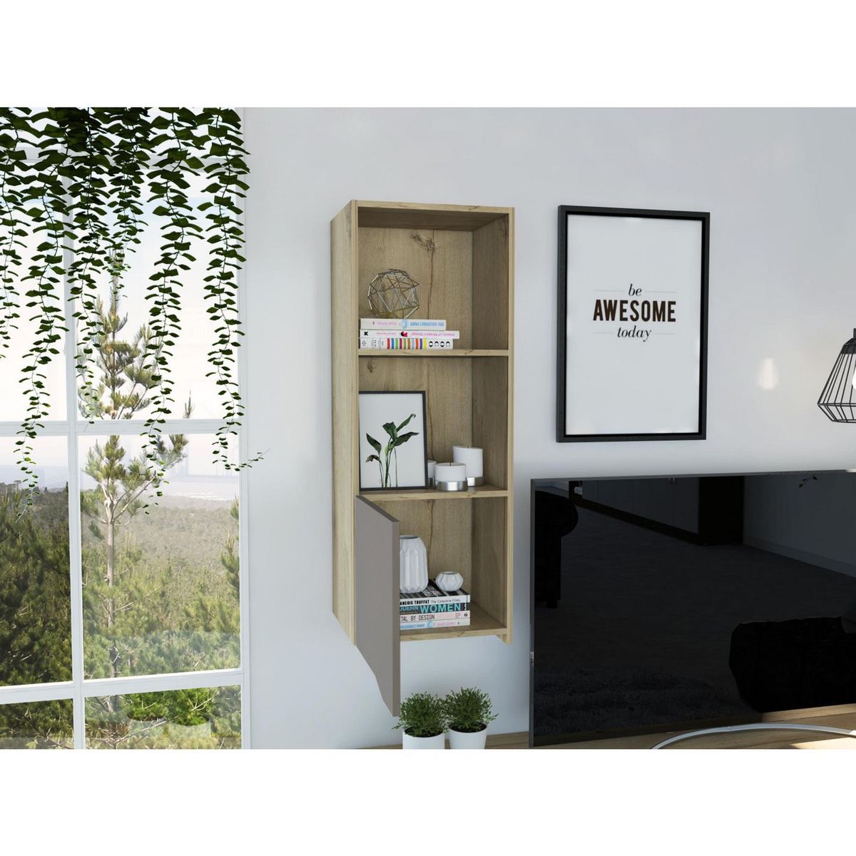 TUHOME - Mueble Alto Auxiliar Obregon - Duna/Taupe