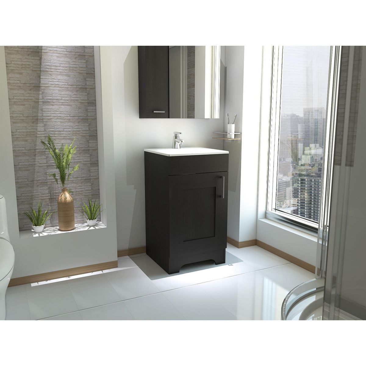 TUHOME - Mueble de Baño Vanitorio Barcelona Wengue