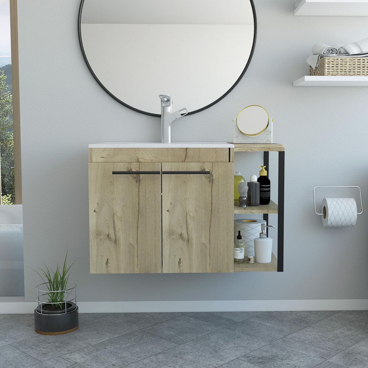 TUHOME - Mueble de Baño Vanitorio Khari Duna Colgante 81x54x47cm