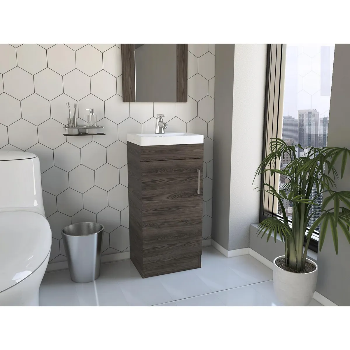 TUHOME - Mueble de Baño Vanitorio Madrid Coñac