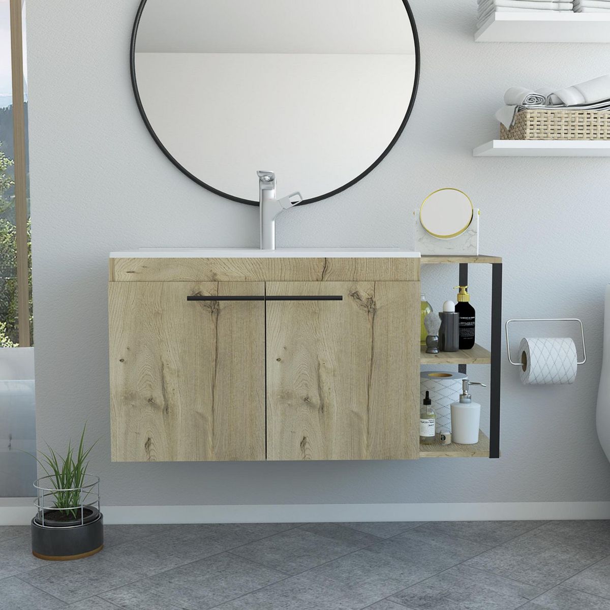 TUHOME - Mueble de Baño Vanitorio Khari Duna Colgante 101x54x47cm