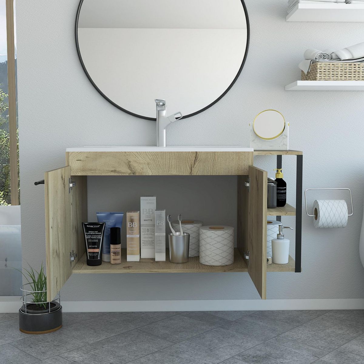 TUHOME - Mueble de Baño Vanitorio Khari Duna Colgante 101x54x47cm