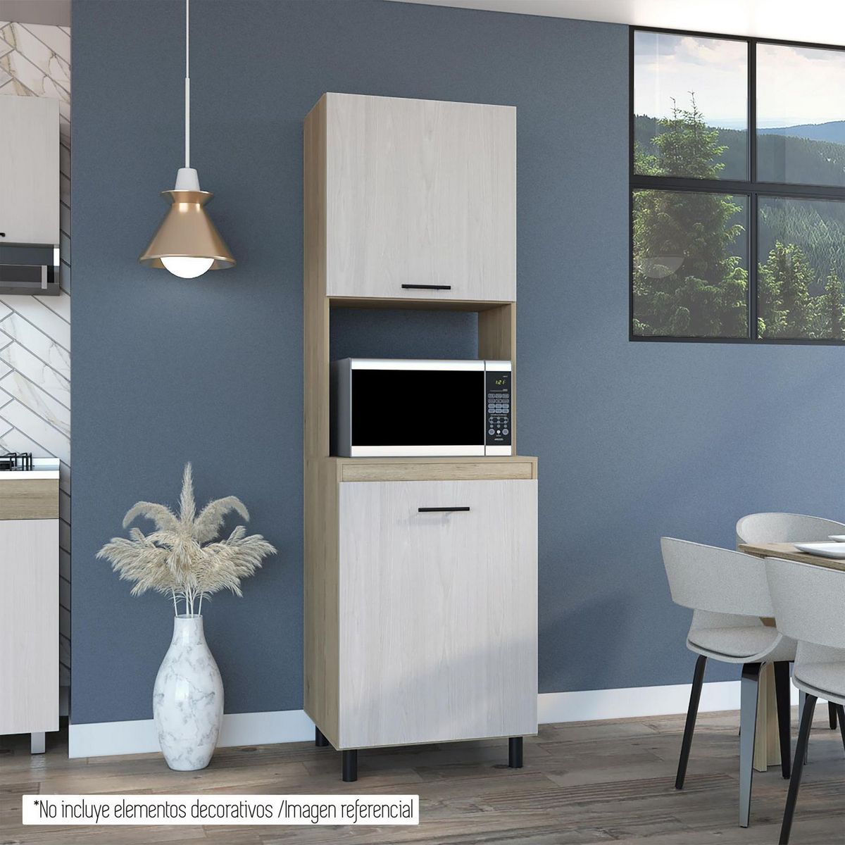 TUHOME - Mueble Microondas Gante Rovere Niebla