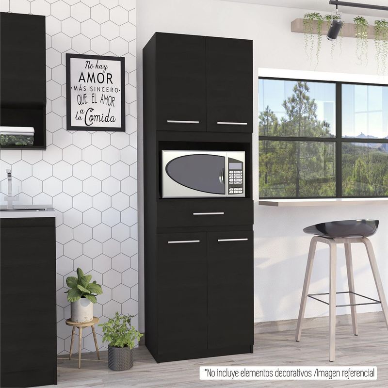 TUHOME - Mueble de Cocina para Microondas Blanco Rovere 63cm ancho