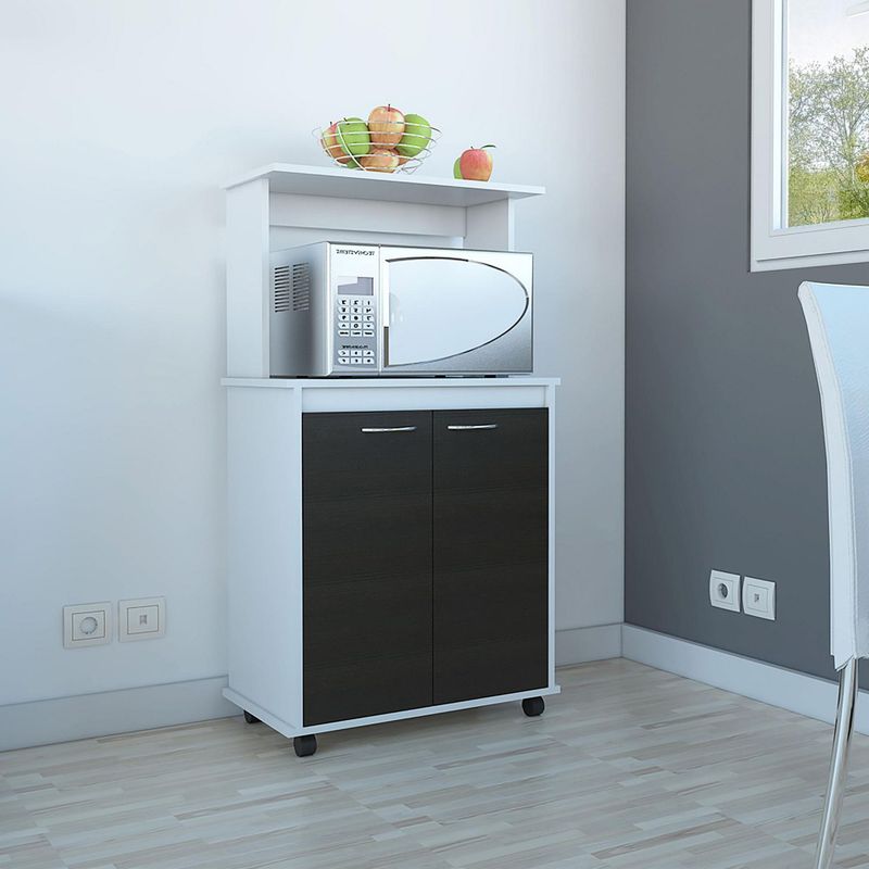 TUHOME - Mueble de Cocina para Microondas Blanco Wengue 63cm ancho